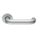 4x PAIR 19mm Round Bar Safety Lever on Round Rose Concealed Fix Satin Aluminium Loops