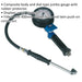 Tyre Inflator - Push-On Connector - 400mm Hose - 1/4" BSP - EXTRA LARGE GAUGE Loops