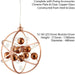 LED Ceiling Pendant Light 10.1W Warm White Copper 480mm Round Feature Lamp Shade Loops