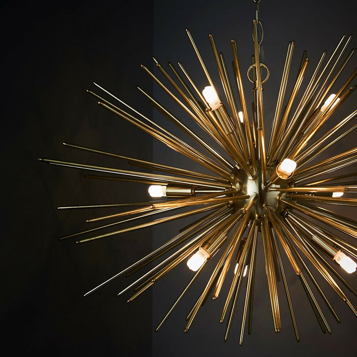 Multi Light Ceiling Pendant 9 Bulb BRASS Feature Chandelier Vintage Metal Lamp Loops