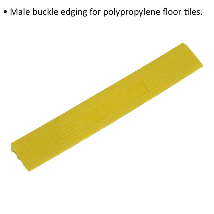 6 PACK Heavy Duty Floor Tile Edge - PP Plastic - 400 x 60mm - Male - Yellow Loops