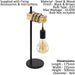 Table Lamp Desk Hangman Light Black Steel & Wood Arm 1 x 10W E27 Bulb Loops
