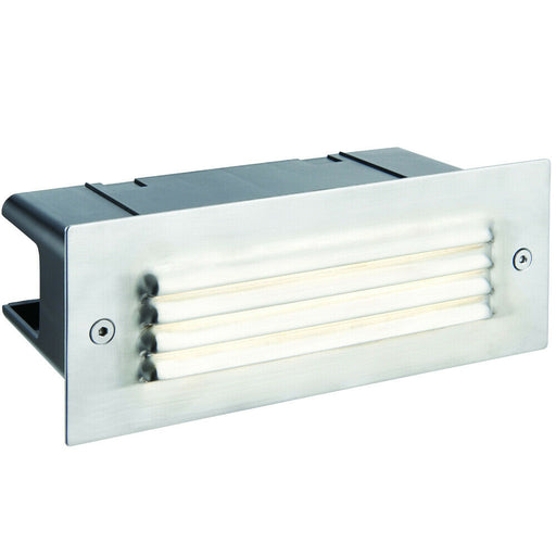 IP44 LED Full Brick Light Stainless Steel & Louvre Slotted Grill 3.5W Cool White Loops