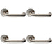 4x PAIR 19mm Round Bar Safety Lever on Slim Round Rose Concealed Fix Satin Steel Loops