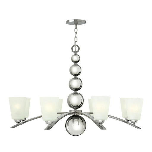 8 Bulb Chandelier LIght Highly Polished Nickel LED E27 60W Loops