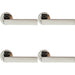 4x PAIR Straight Square Handle on Round Rose Concealed Fix Polished Nickel Loops