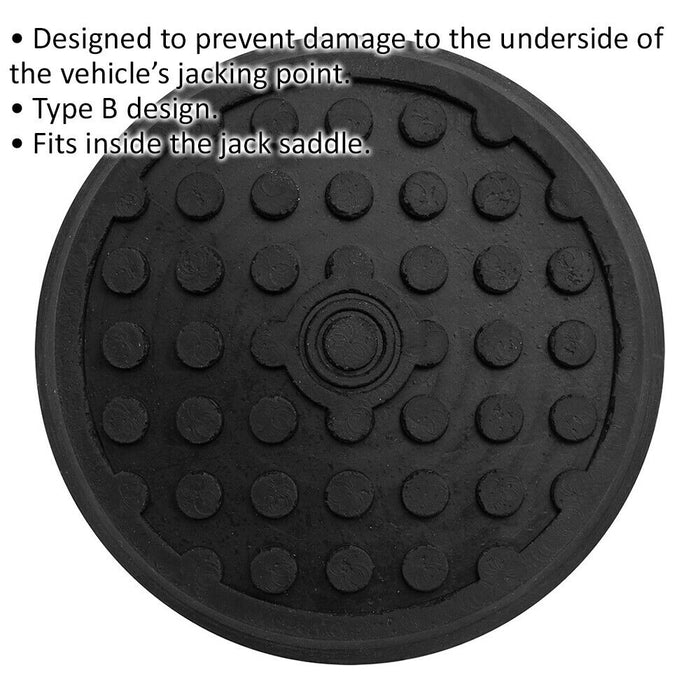 Safety Rubber Jack Pad - Type B Design - 94mm Circle - Fits Over Jack Saddle Loops