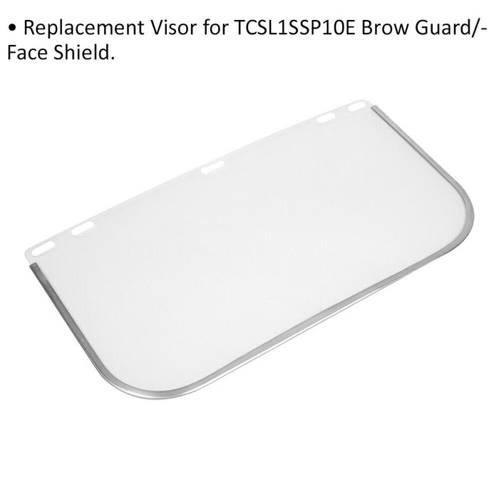 Replacement Visor for ys09594 Brow Guard with Full Face Shield - Impact Grade F Loops