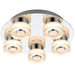 Flush Bathroom Ceiling Light RGB Colour Changing 5x LED Lamp IP44 Chrome Remote Loops