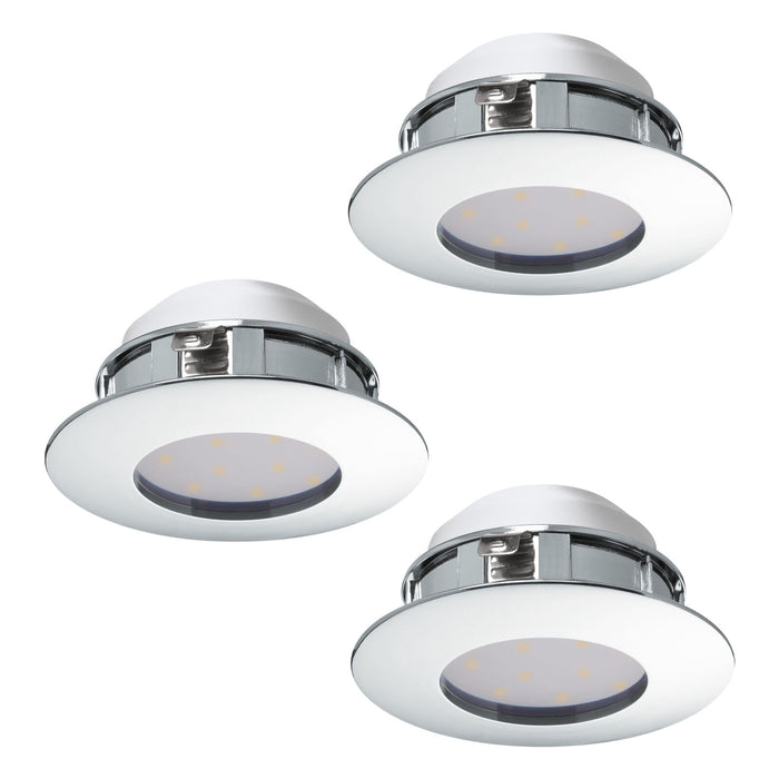 3 PACK Flush Ceiling Downlight Chrome Recessed Spotlight 6W Built in LED Loops