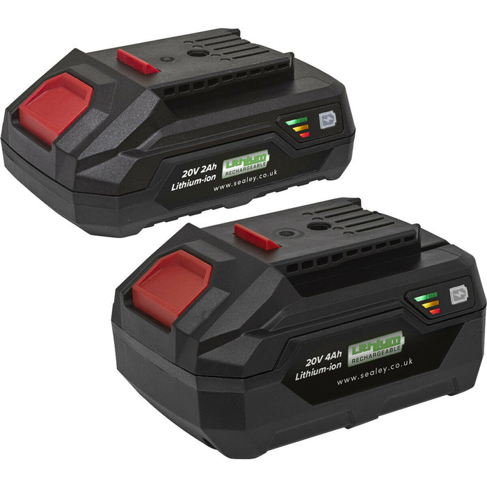 2 PACK Lithium-ion Power Tool Batteries for SV20V Series - 20V 2Ah & 4Ah Battery Loops