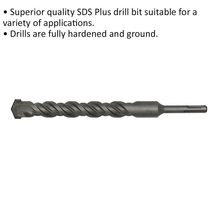 25 x 250mm SDS Plus Drill Bit - Fully Hardened & Ground - Smooth Drilling Loops