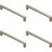 4x Square Block Pull Handle 170 x 10mm 160mm Fixing Centres Satin Nickel Loops