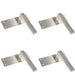 4x PAIR Straight Square Handle on Slim Latch Backplate 150 x 50mm Satin Nickel Loops