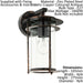 IP44 Outdoor Wall Light Antique Copper & Glass Shade Lamp 1 x 60W E27 Bulb Loops