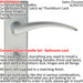 Door Handle & Bathroom Lock Pack Satin Chrome Slim Arched Curved Bar Backplate Loops