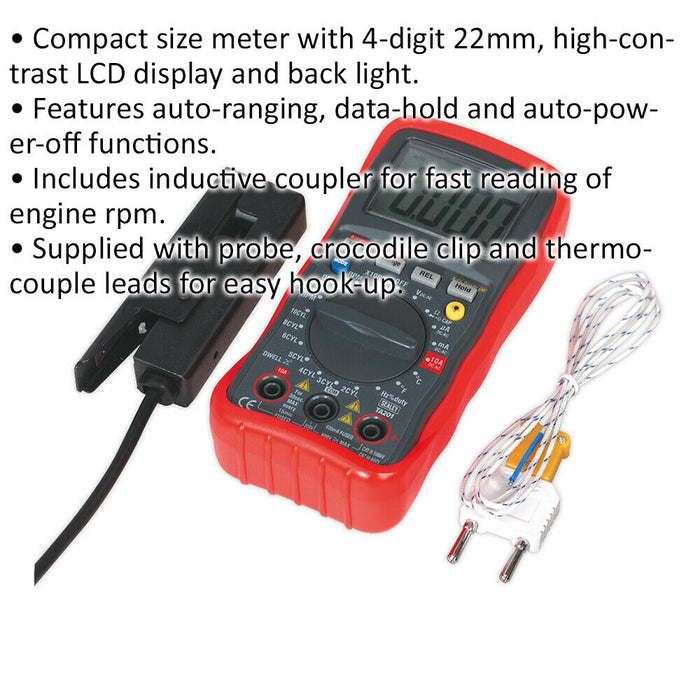 13 Function Digital Automotive Analyser - Inductive Coupler - LCD Display Loops