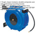 20m Retractable 10mm Air Hose - Impact Resistant Reel - 3/8" BSP Inlet - Rubber Loops