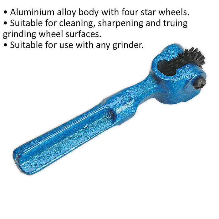 Aluminium Alloy Grinding Wheel Dresser - Four Star Wheels - Cleaning Sharpening Loops