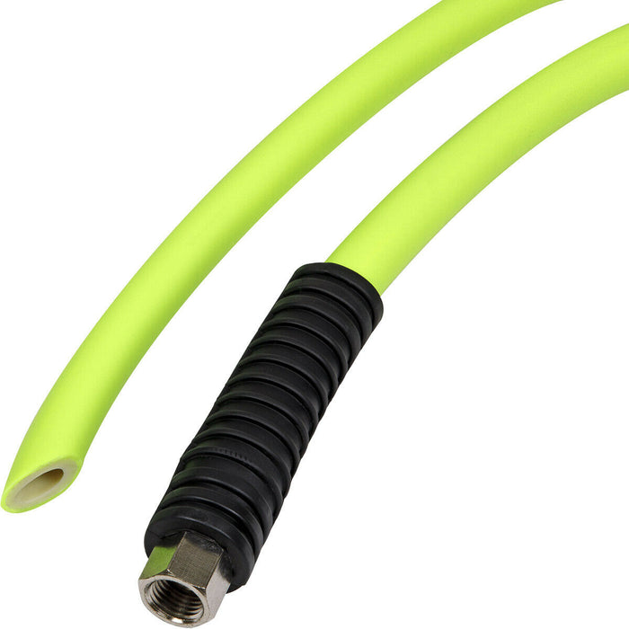 Green High-Vis Hybrid Air Hose with 1/4 Inch BSP Unions - 10 Metres - 8mm Bore Loops