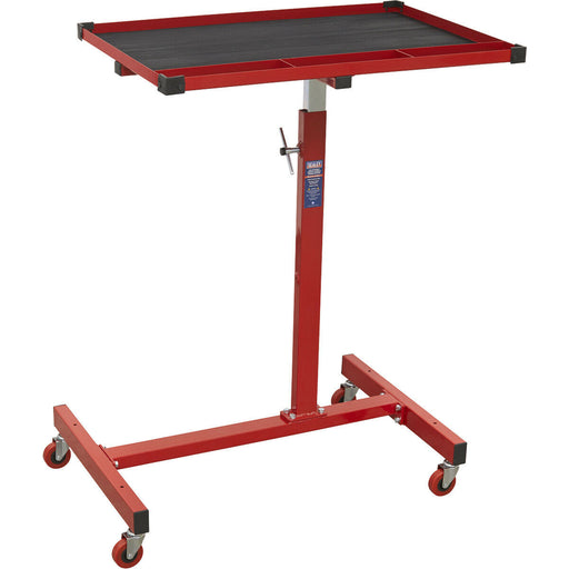 Height Adjustable Mobile Work Station - Rubber Lining - Four Castor Wheels Loops