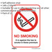 10x NO SMOKING (ON PREMESIS) Safety Sign - Self Adhesive 148 x 210mm Sticker Loops