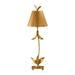 Table Lamp Gold Silver Leaf Column Tapered Shade Finial Gold Leaf LED E27 60W Loops