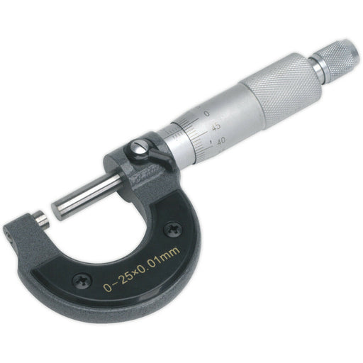 External Micrometer - 0mm to 25mm - Thimble Adjustment Wrench - Locking Loops