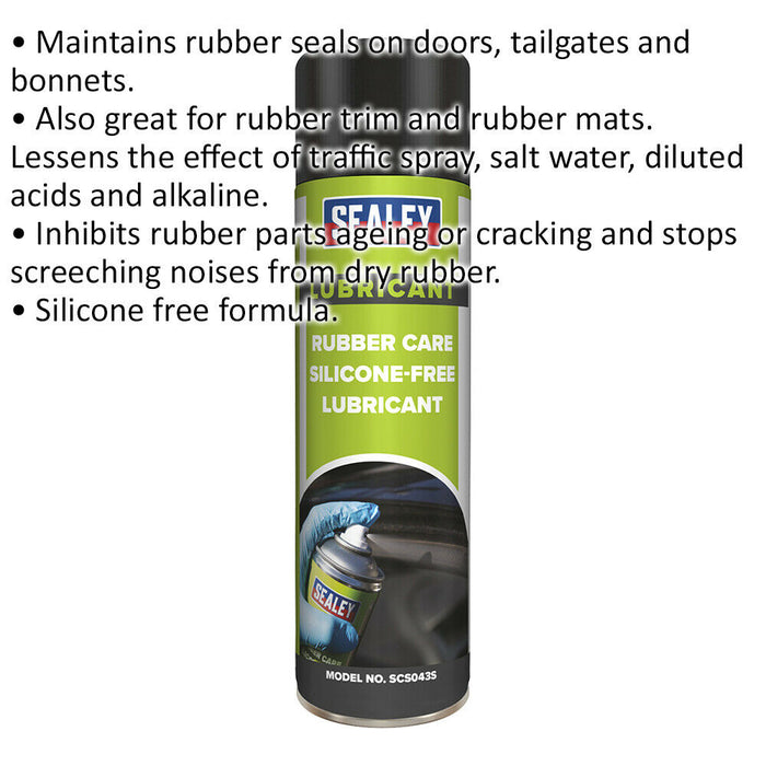 500ml Rubber Care Silicone-Free Lubricant - Maintains Rubber Seals - Aerosol Loops