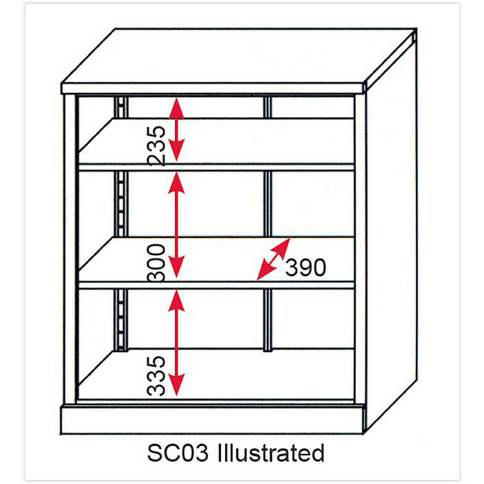 Floor Standing Steel Cabinet - 915 x 460 x 1060mm - Two Door - Two Shelves Loops