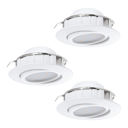 3 PACK Flush Ceiling Downlight White Adjustable Round Spotlight 6W Built in LED Loops