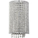 Modern Indoor Curved Wall Light Chrome Bar Cage & K9 Crystal Shade Bedside Lamp Loops