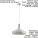 Pendant Ceiling Light Colour Brushed Silver Shade Brown Wood Bulb E27 1x60W Loops