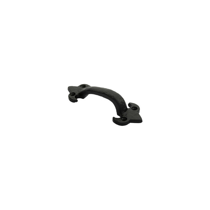 Traditional Forged Iron Pull Handle 132 x 50mm Black Antique Door Handle Loops