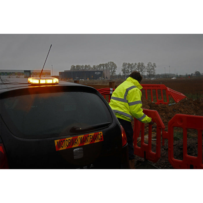 Magnetic Base Light Bar - Car Van LED Flashing Beacon 12V / 24V Cigarette Cable Loops