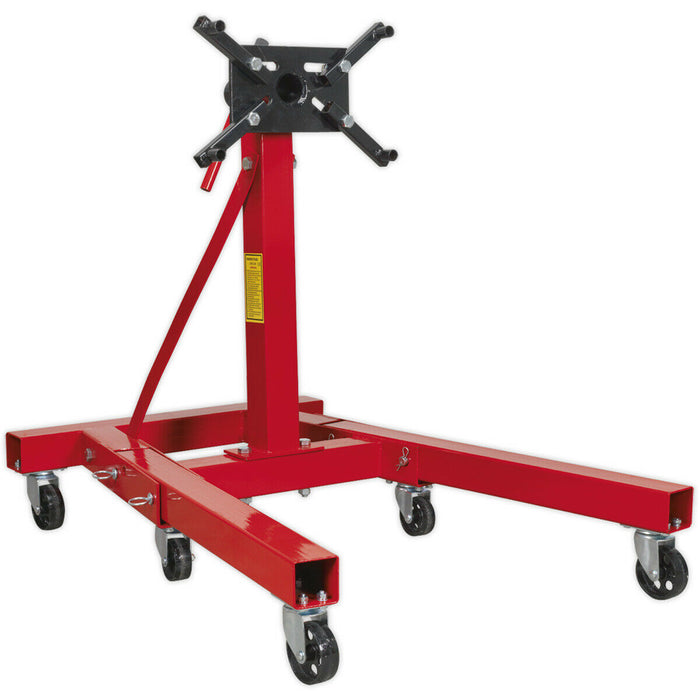 Folding Engine Support Stand - 900kg Capacity - 360 Degree Swivel - Adjustable Loops