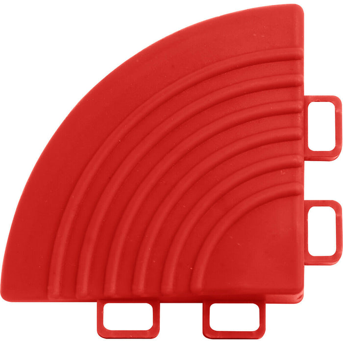 4 PACK Heavy Duty Floor Tile - PP Plastic - 60 x 60mm - Red Corner Piece Loops