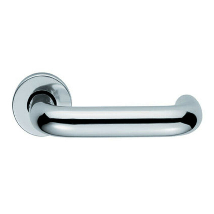 2x PAIR 22mm Round Bar Safety Lever Concealed Fix Round Rose Polished Aluminium Loops