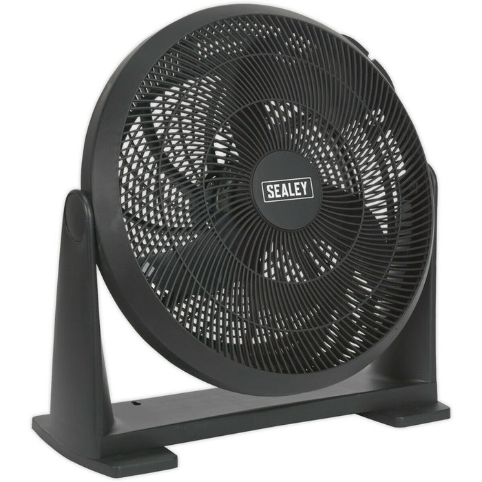 16 Inch Composite Desk or Floor Standing Fan - 3 Speed Settings - 3-Pin UK Plug Loops