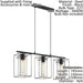 Hanging Ceiling Pendant Light Black Frame & Smoked Glass 3 Bulb Kitchen Lamp Loops