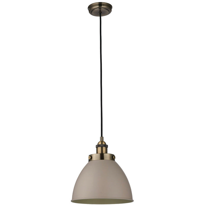 Hanging Ceiling Pendant Light GREY & TARNISHED BRASS Industrial Lamp Bulb Holder Loops