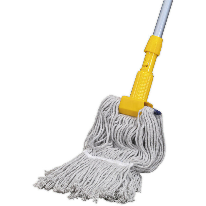 350g Cotton Mop - Detachable Highly Absorbent Head - Lightweight Plastic Handle Loops