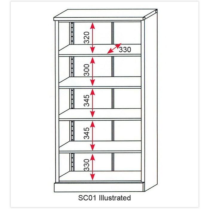 Floor Standing Steel Cabinet - 900 x 400 x 1800mm - Two Door - Four Shelves Loops