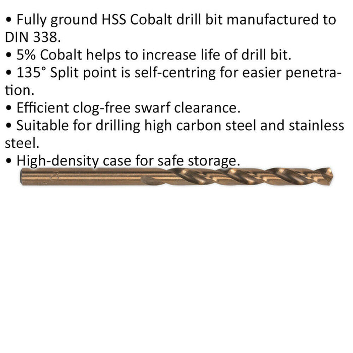 10 PACK 7mm Fully Ground HSS Cobalt Drill Bit - Long Life Clog Free Drill Bit Loops