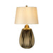 Table Lamp Pearl Textured Satin Shade & Bronze Ceramic LED E27 60W d01990 Loops