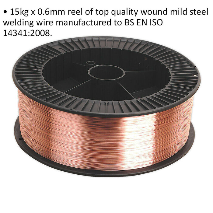 15kg Mild Steel MIG Welding Wire - 0.6mm A18 Grade - Wound Welding Wire Reel Loops