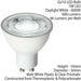 7W LED GU10 Light Bulb Daylight White 6000K 600 Lumen Outdoor & Bathroom Lamp Loops
