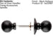 PAIR Round Ball Rimmed Mortice Door Knob 60mm Diameter Black Antique Handle Loops