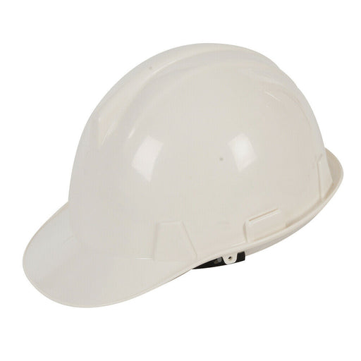White Safety Adjustable Hard Hat Protection Building Work Site Builders Loops