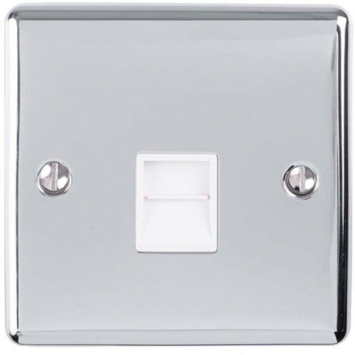 BT Master Single Telephone Socket CHROME & White PSTN Line Wall Face Plate Loops